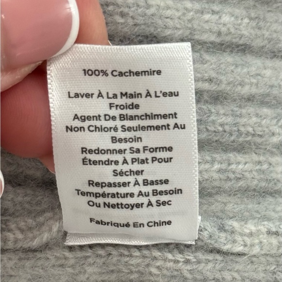 NEW Haven Well Within Pure Cashmere Cable Knit Roll Neck Sweater Grey Medium - Picture 9 of 9